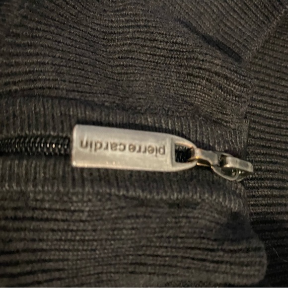 PIERRE CARDIN Men's Grey Knit Jumper 3/4 Zip Sz L Pullover Sweater - Picture 4 of 6